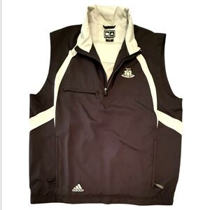 Adidas Black and White Golf Windbreaker Quarter Zip Vest Size Large